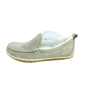 LL  Bean Cement Suede Slip On Fleece  Lined Mountain Moccasin Slippers Size 10 M